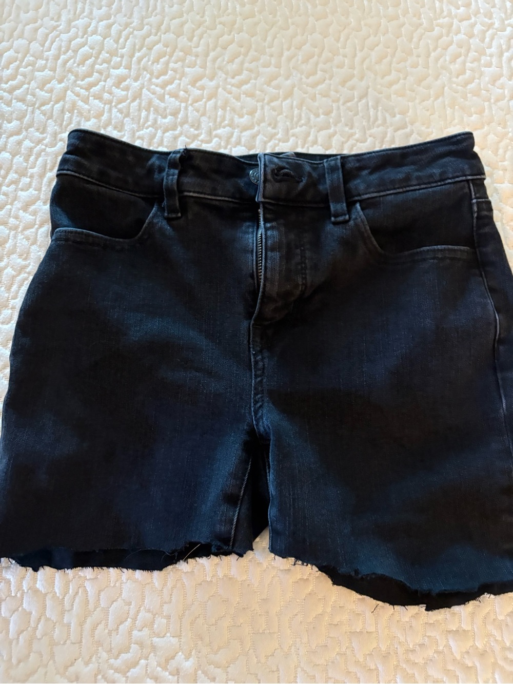 American Eagle Outfitters Black High-Rise Denim Cutoff Shorts